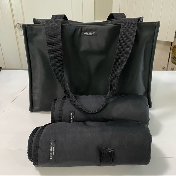kate spade Handbags - Kate Spade black nylon diaper bag w/ 2 diaper mat changing pads